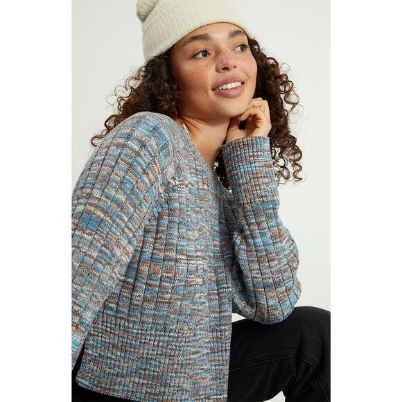 NWT PacSun Women’s Large LA Hearts Ellie Cropped Crew Neck Sweater Cotton Boxy - Picture 1 of 9